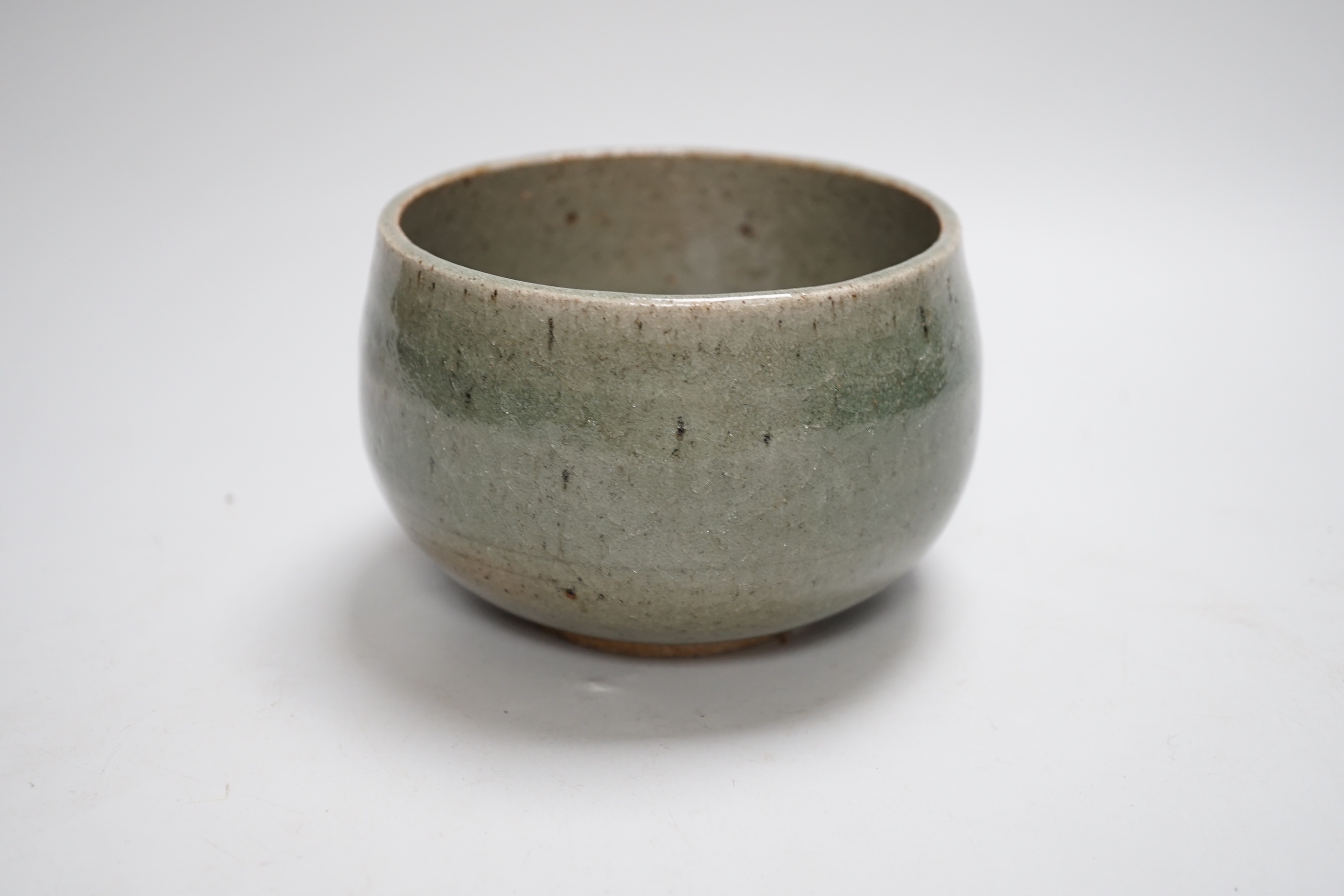 A Chinese crackle glaze jardiniere and another, 9cm tall